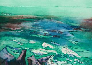 Rainer Fetting - Brandung grün.