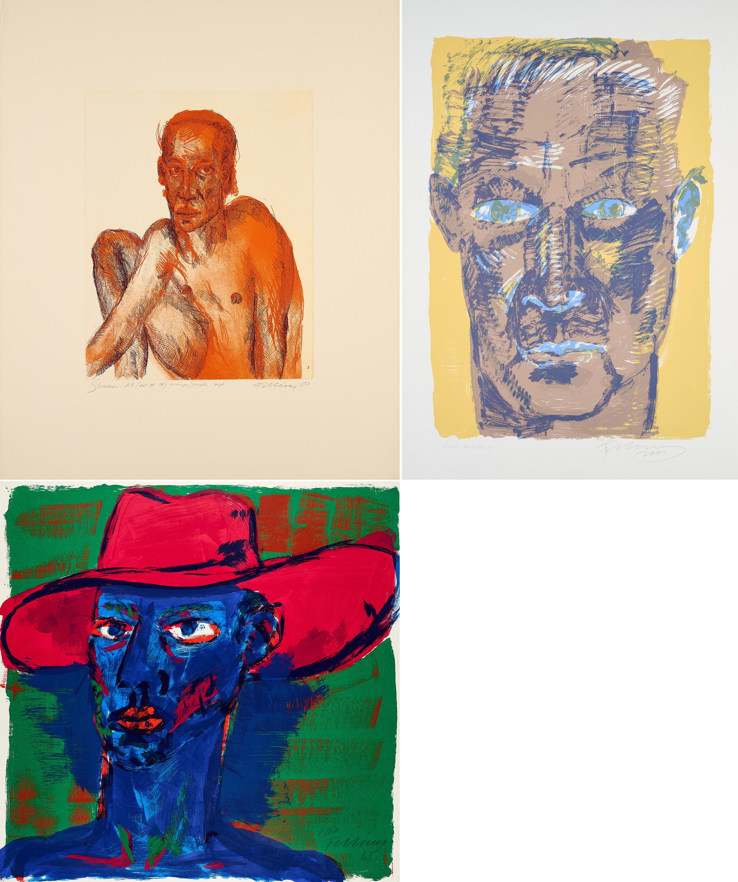 Rainer Fetting - Konvolut von 3 Druckgrafiken.