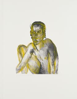 Rainer Fetting - Shaun (grey and yellow).