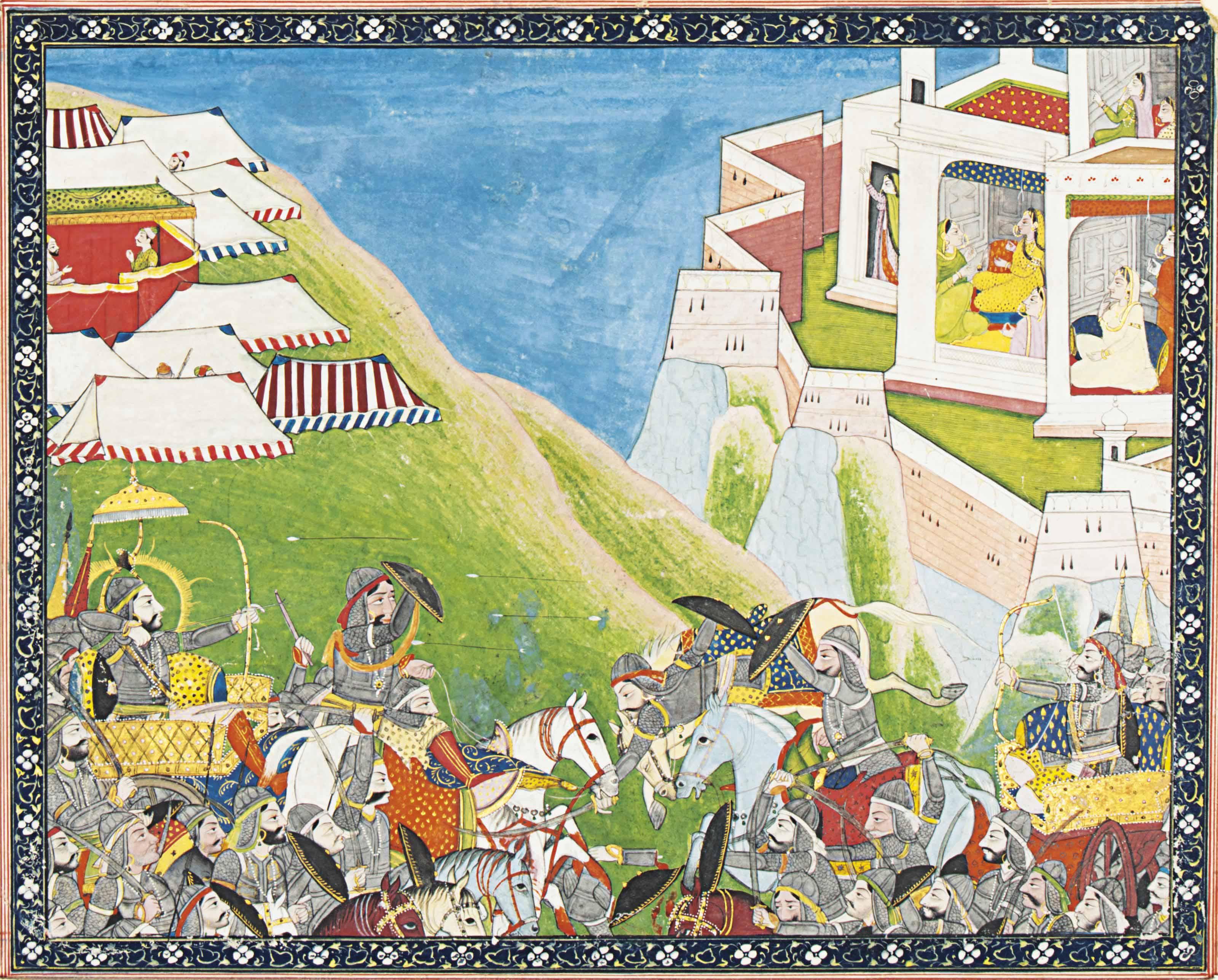 Raja Hamir Hath Battling Sultan \'Ala Al-Din Khilji