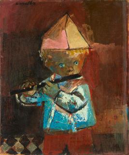 Rajmund Kanelba - Peter with Flute 24 x 20 in. (61.0 x 50.8 cm) unframed