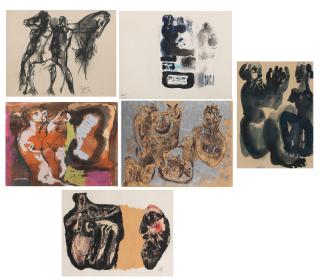 Rakan Dabdoub - Untitled (Human Forms) circa 28 x 40 cm each