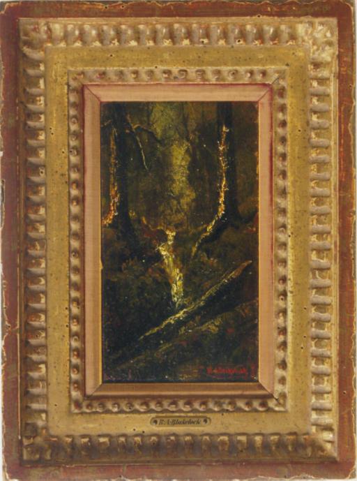 Ralph Albert Blakelock - Forest With Waterfall And Fallen Tree