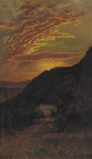 Ralph Albert Blakelock - Sunset over Mountains