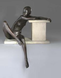 Ralph Brown, R.A. - Girl Sitting On A Wall