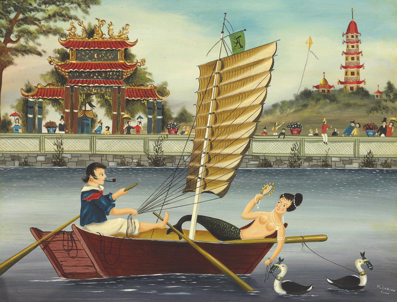 Ralph Cahoon - Mermaid and Sailor in Chinese Junque