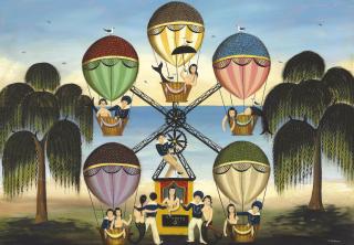 Ralph Cahoon - Mermaids and Sailors in a Hot Air Balloon Ferris Wheel