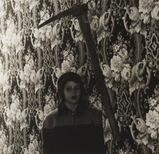 Ralph Eugene Meatyard - Untitled, (Boy with Pickax Buried in Wall), 1960