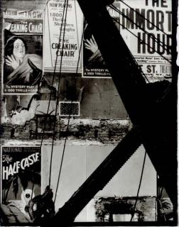 Ralph Steiner - Untitled (5th. Avenue, Wall with Posters), c. 1923; Mid-Hudson (Geo. Washington), 1931; 42nd Street Looking Toward 2nd Avenue, c. 1923