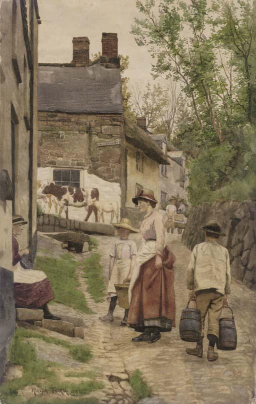 Ralph Todd - Returning home with the milk churns, Church Lane