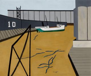 Ralston Crawford - Boat and Grain Elevator