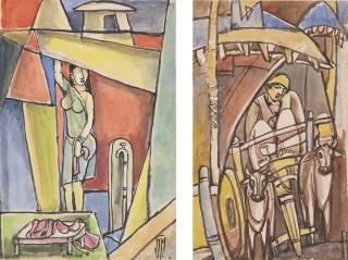 Ram Gopal Vijayvargiya - Untitled (At Bath); Untitled (Bridal Car)