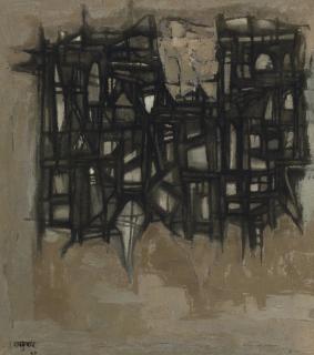 Ram Kumar - Untitled (Beige And Black)