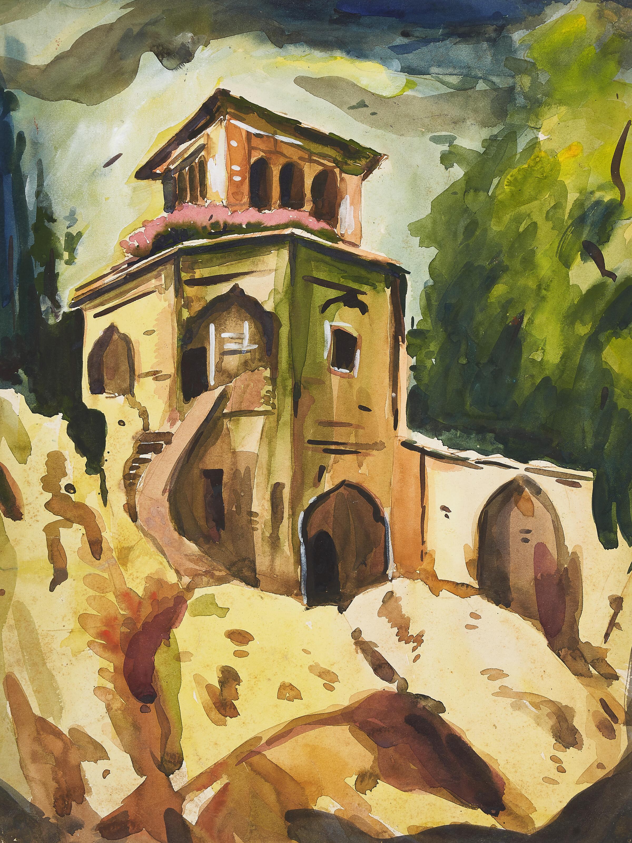 Ram Kumar - Untitled (House on a Hill)