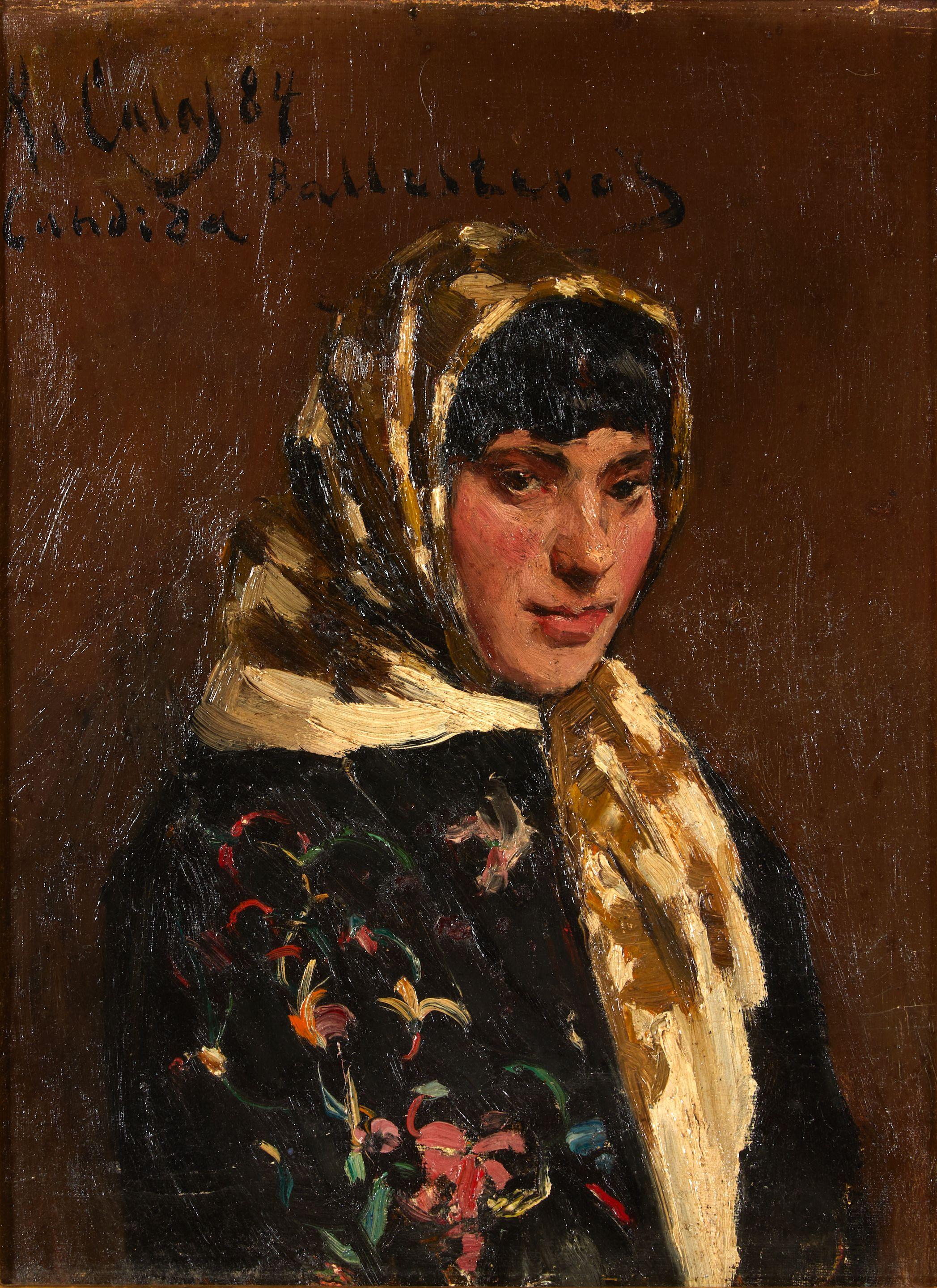 Ramon Casas I Carbó - Portrait of a Candida in a Kerchief
