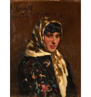 Ramon Casas I Carbó - Portrait of a Candida in a Kerchief