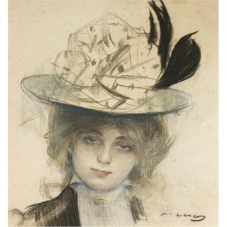Ramón Casas - Retrato De Una Joven (Portrait Of A Young Woman)