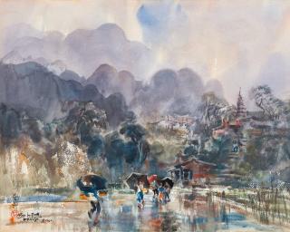 Ran In-Ting - Raining Lane(Painted In 1960)