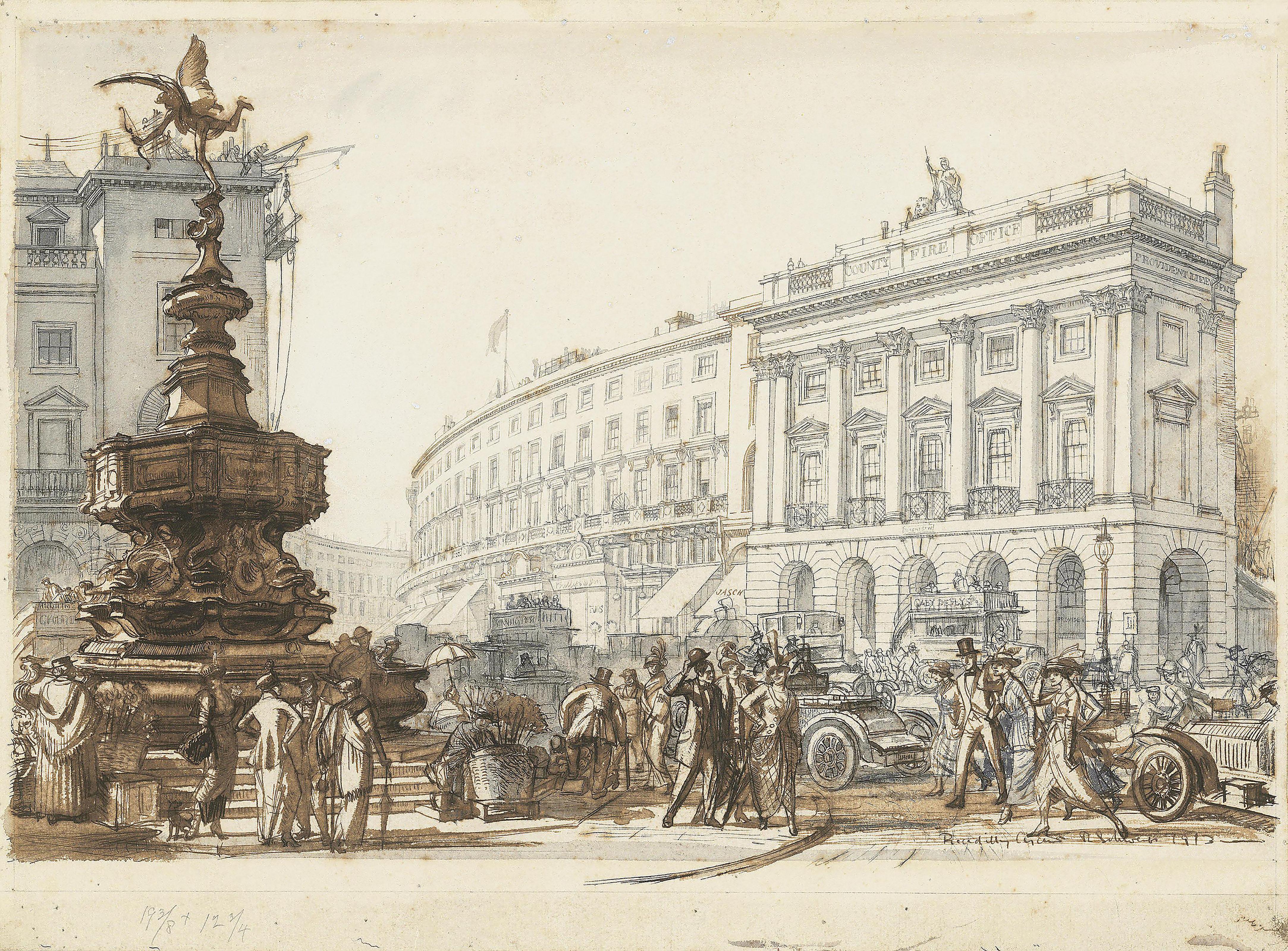 Randolph Schwabe - Piccadilly Circus, London