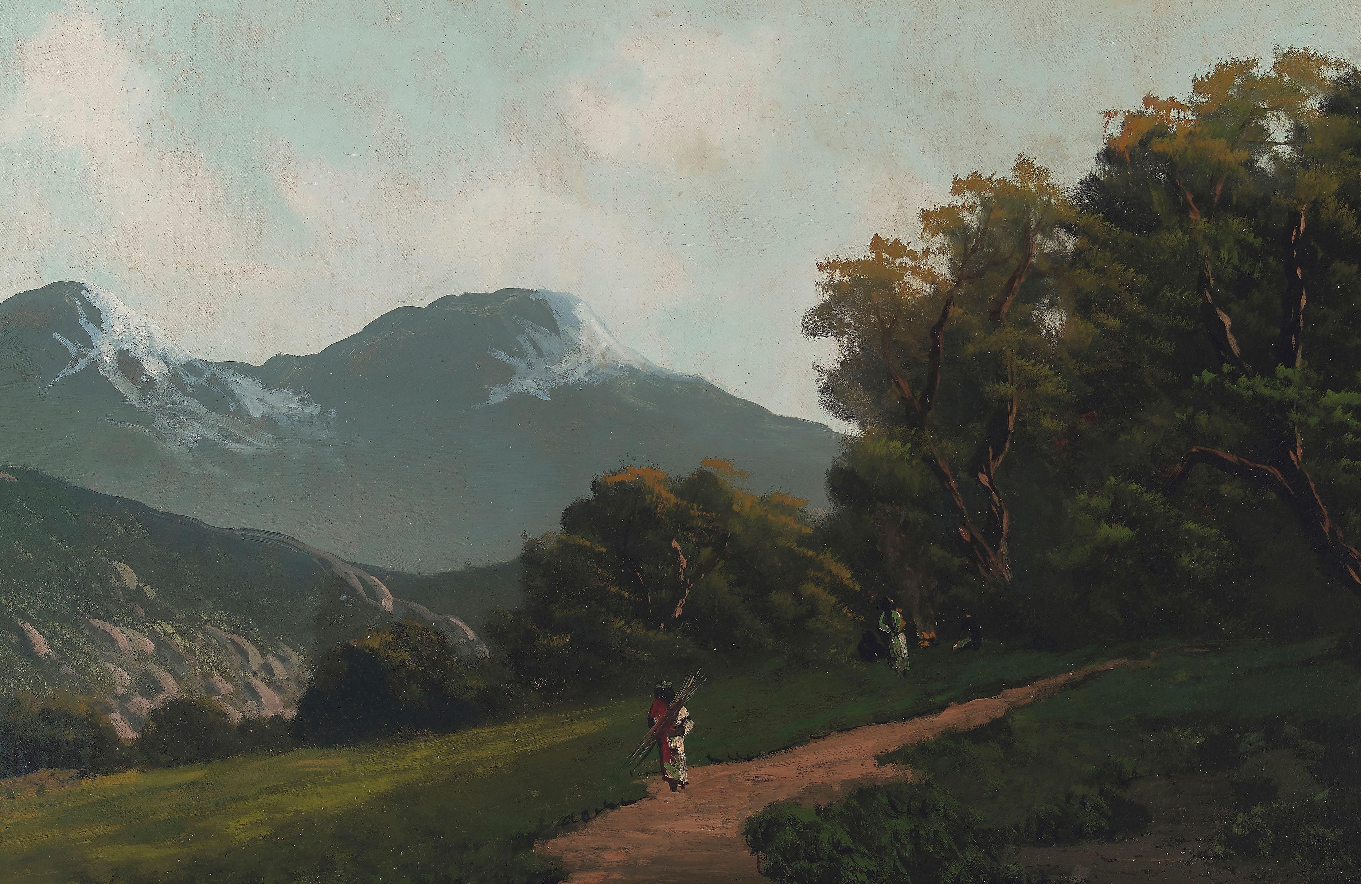 Ransome Gillet Holdredge - Indian Camp 16 x 24 in. framed 26 x 34 in.