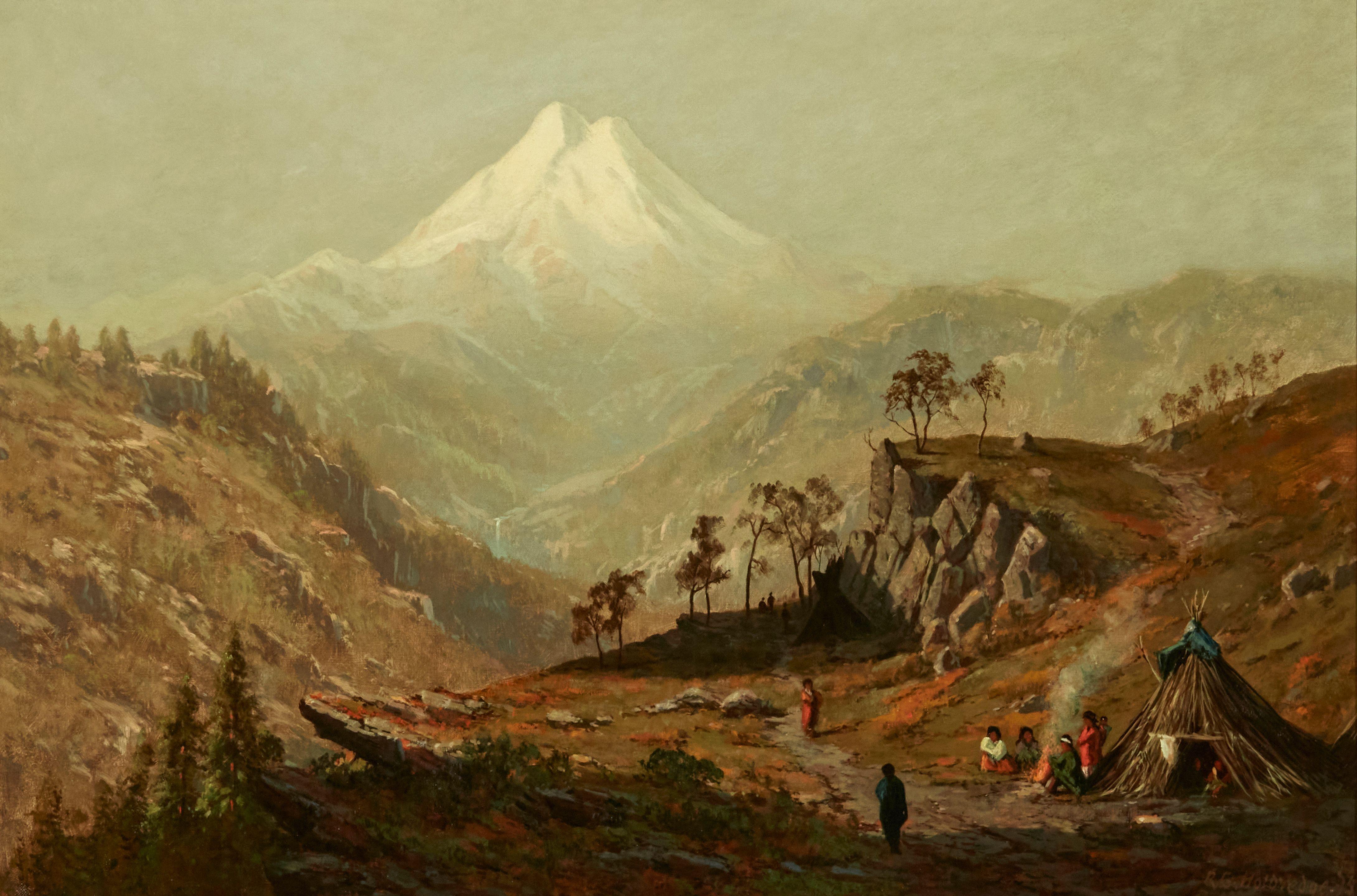 Ransome Gillet Holdredge - Indian Encampment Near Mt. Hood