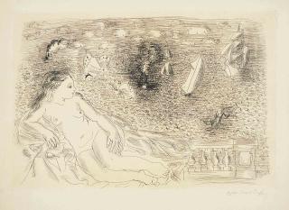 Raoul Dufy - Baigneuse aux papillons et aux bateaux