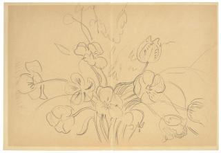 Raoul Dufy - Bouquet d\'anémones (recto); Autoportrait (verso)