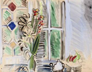 Raoul Dufy - Bouquet de fleurs devant la fenêtre