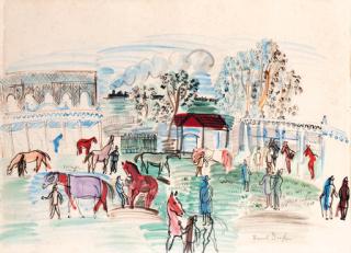 Raoul Dufy - Chevaux sur la pelouse