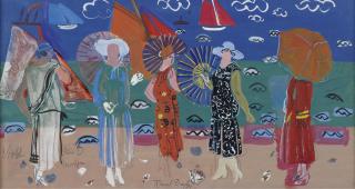 Raoul Dufy - Elégantes Sur La Plage