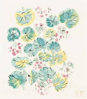 Raoul Dufy - Fleurs et feuilles. Projet pour Bianchini Férier