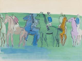 Raoul Dufy - Groupe De Jockeys Et Chevaux