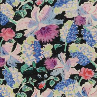 Raoul Dufy - Jacinthes, Narcisses Et Boutons De Rose Sur Fond Noir