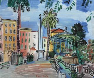 Raoul Dufy - La Place D\'Hyères L\'Obélisque Et Le Kiosque À Musique