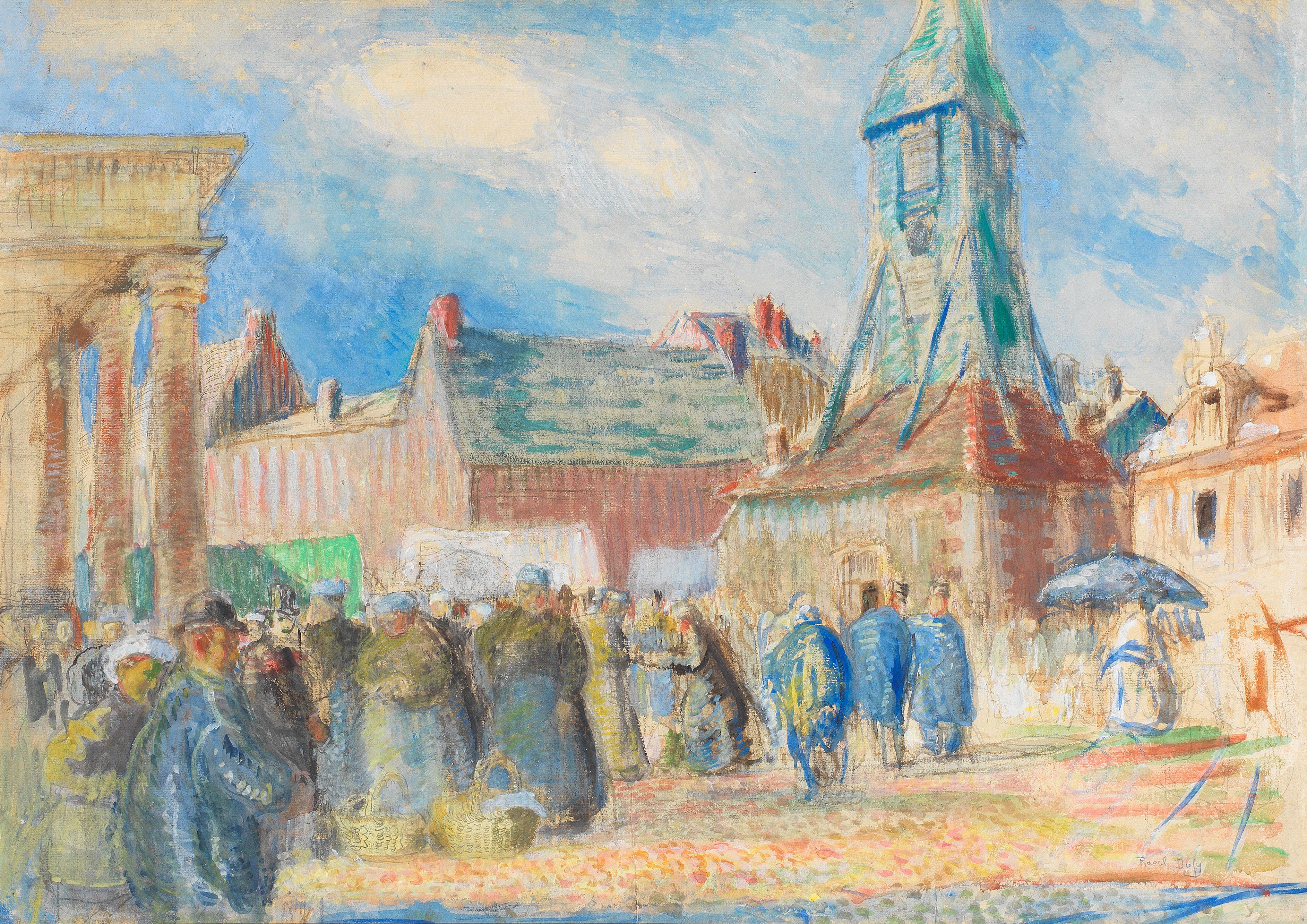 Raoul Dufy - La Place Sainte-Catherine à Honfleur
