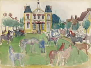Raoul Dufy - La Queue-les-Yvelines, le marché aux chevaux