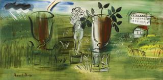 Raoul Dufy - La Statue Et Les Deux Vasques 