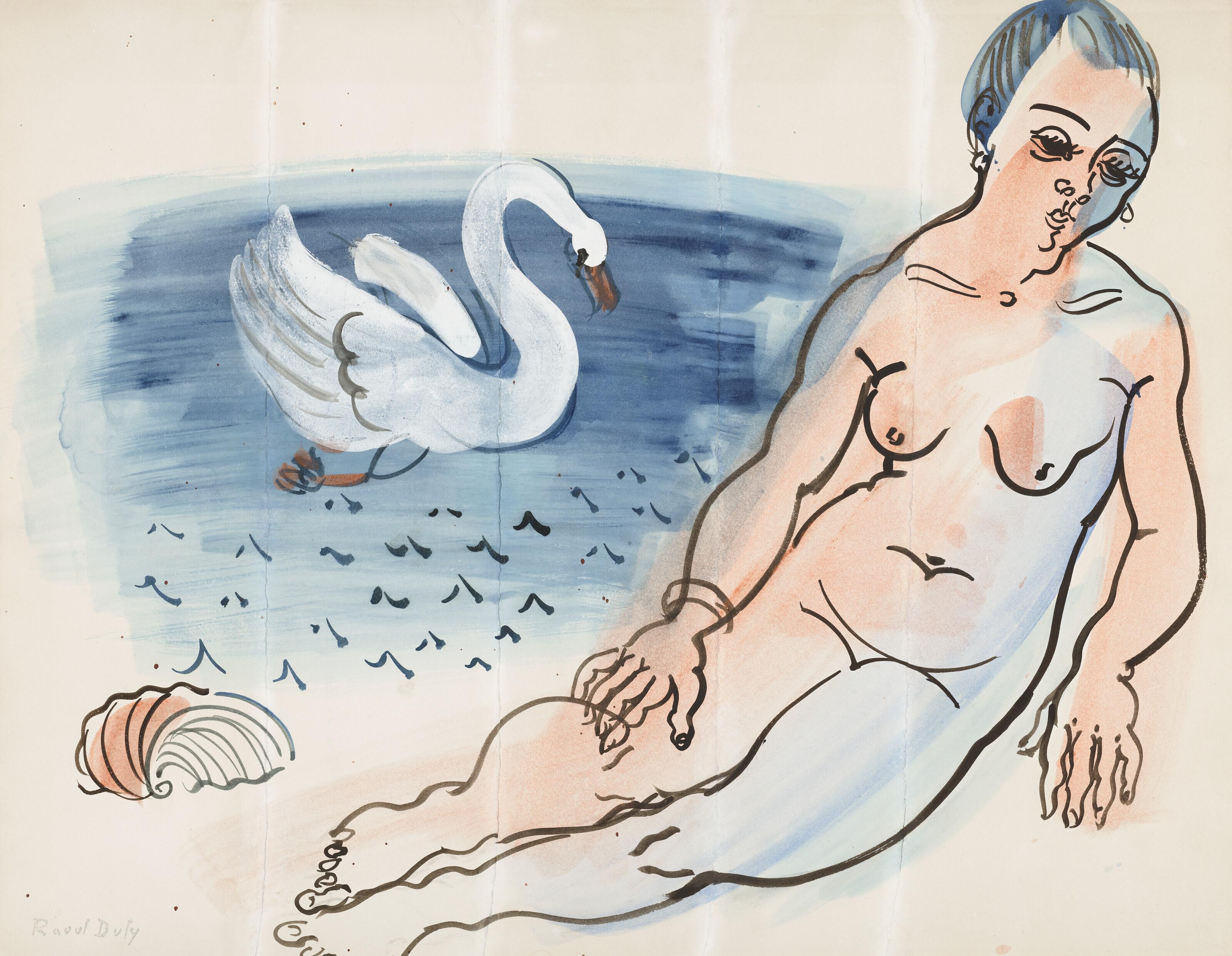 Raoul Dufy - Léda et le cygne