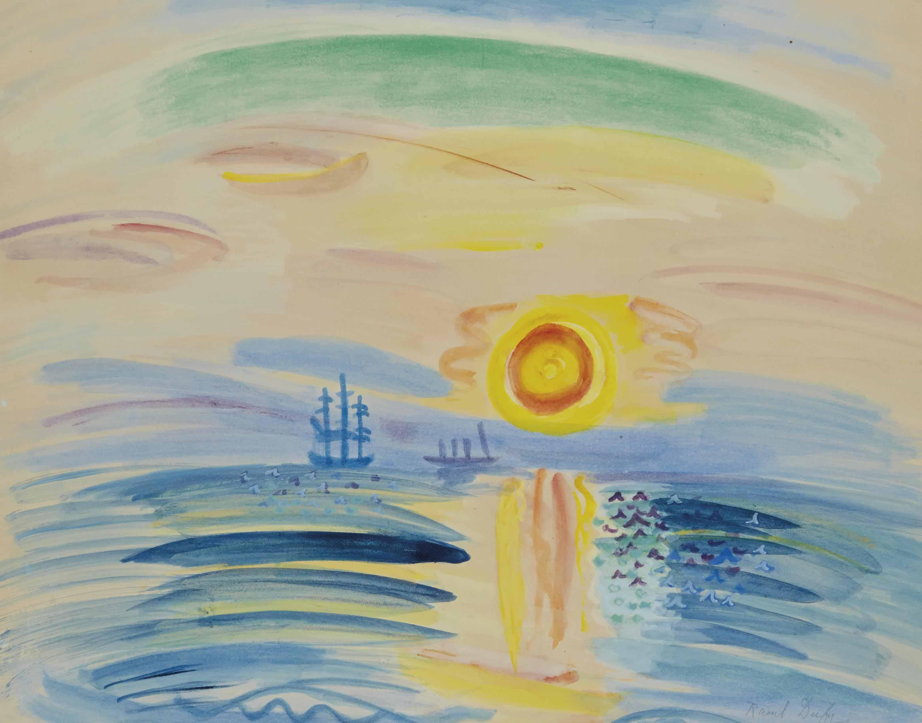 Raoul Dufy - Marine, soleil couchant