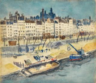 Raoul Dufy - Paris, péniches à quai