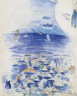 Raoul Dufy - Pêcheurs et baigneuses au bord de la mer