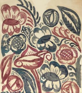 Raoul Dufy - Red and blue flowers