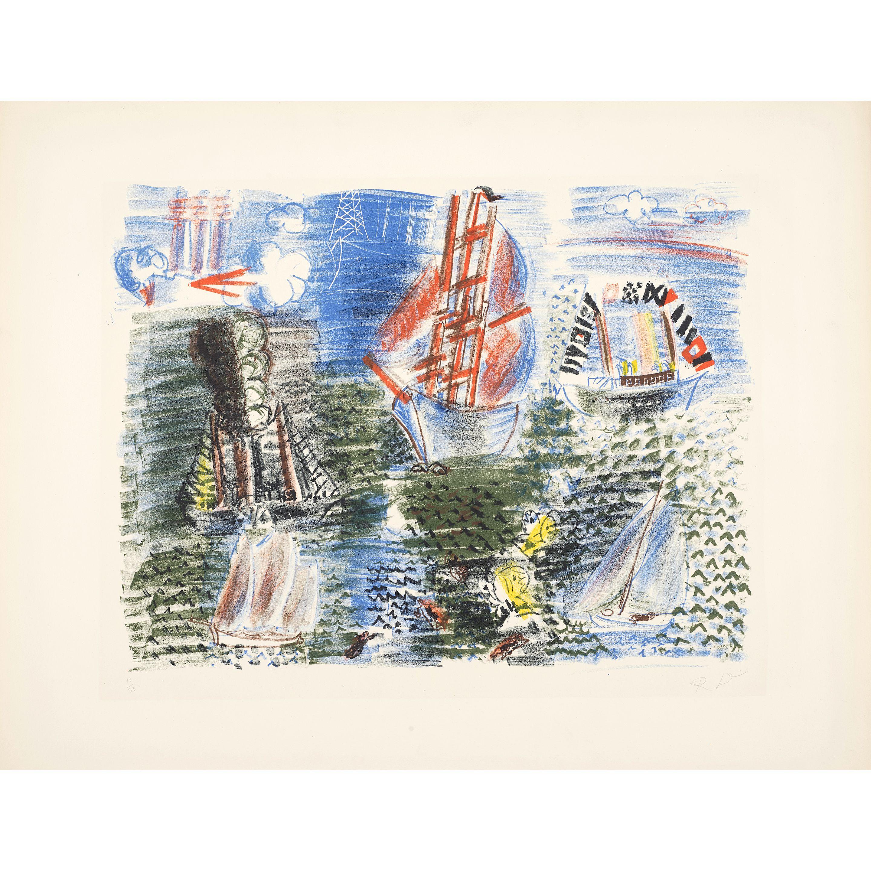 Raoul Dufy - Régates aux papillons (Regatta with Butterflies), from La mer (The Sea)