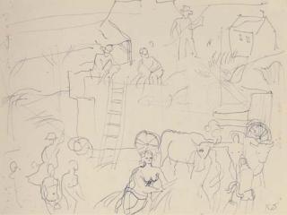 Raoul Dufy - Scène de ferme, dépicage