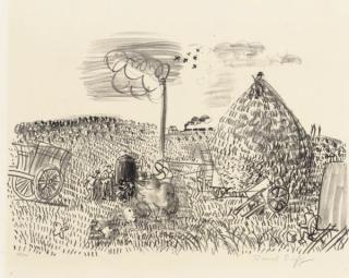 Raoul Dufy - The Wheat Thresher; and four companion prints