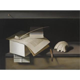 Raoul Hynckes - Belgian Stilleven Met Witte Doos, Pijp En Schelpen