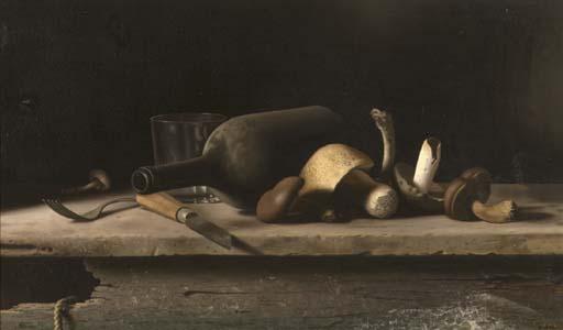 Raoul Hynckes - Still life with an old bottle