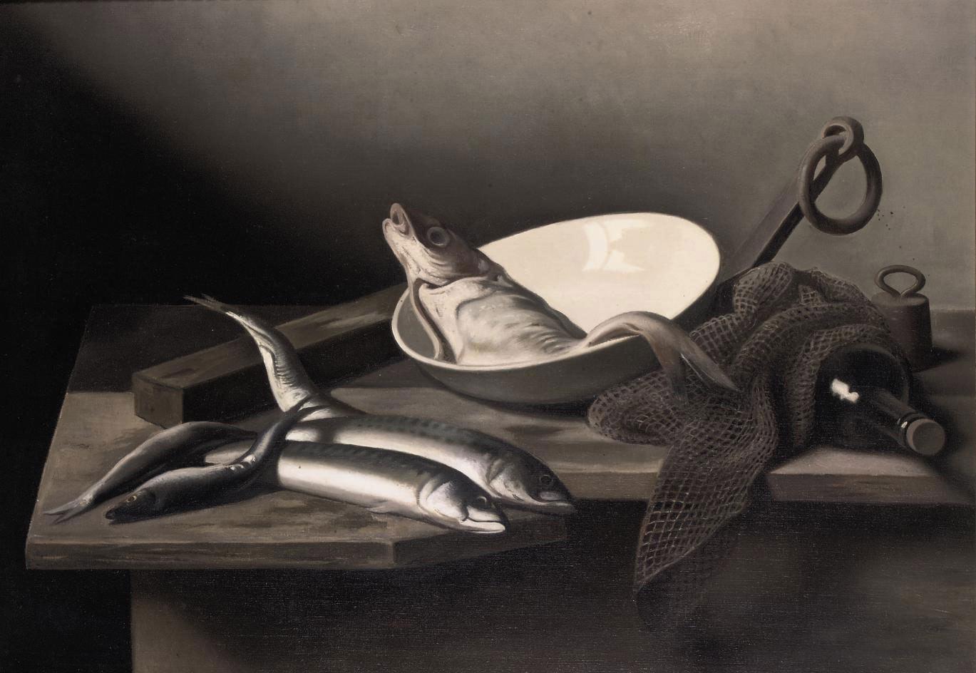 Raoul Hynckes - Stilleven met vissen: still life with fish
