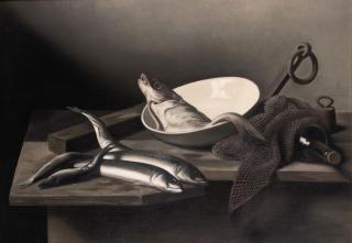 Raoul Hynckes - Stilleven met vissen: still life with fish