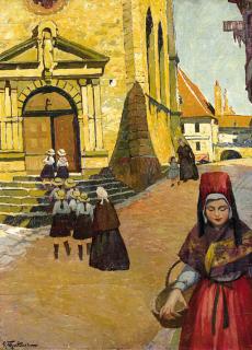 Raoul Martinez - Churchgoing Schoolgirls